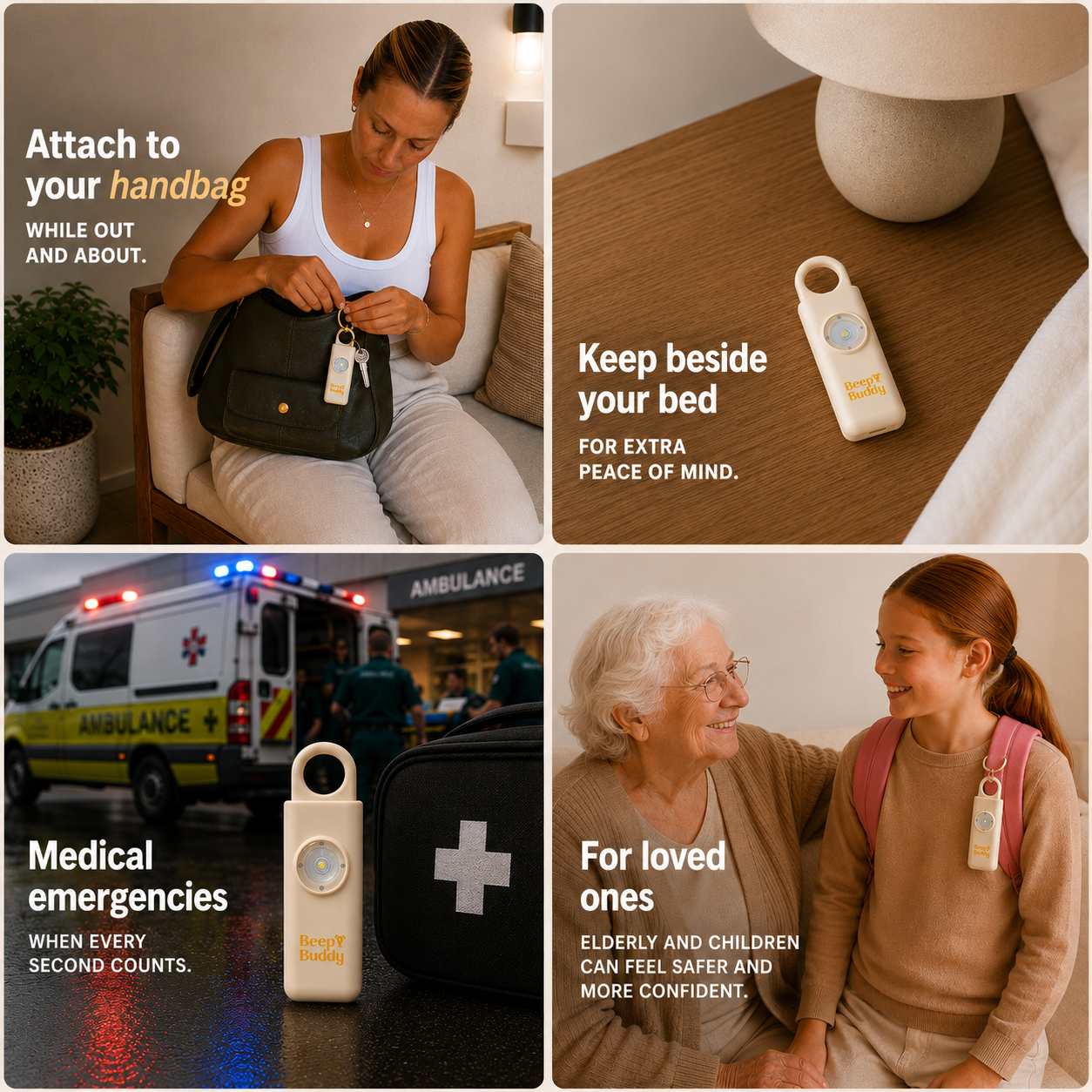 BeepBuddy Personal Safety Alarm - Clay