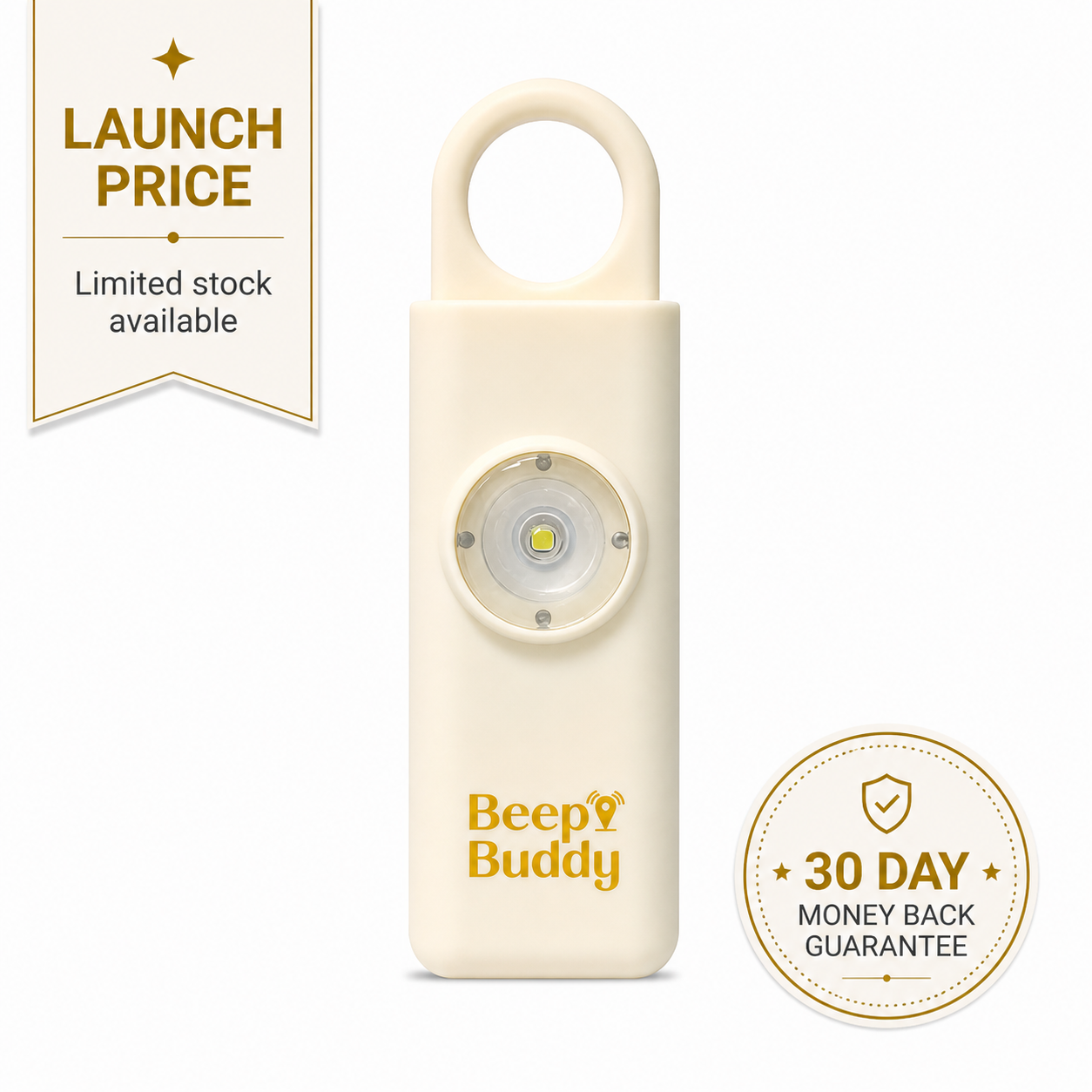 BeepBuddy Personal Safety Alarm - Ivory
