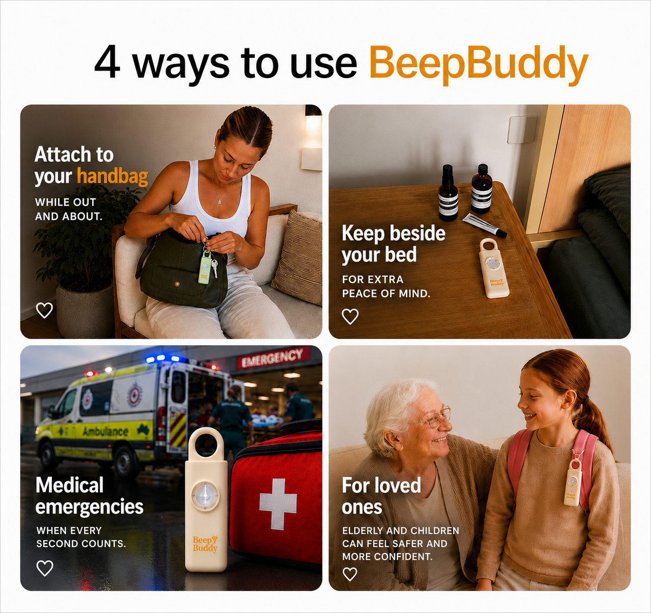 BeepBuddy Personal Safety Alarm - Clay